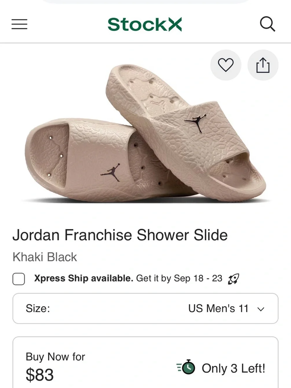 Men’s Jordan Franchise Shower Slide Sandals in Beige/Tan